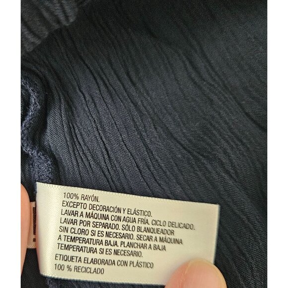 Knox Rose Womens 4X Navy Embroidered Peasant Top Short Flutter Sleeves Casual - Picture 11 of 11